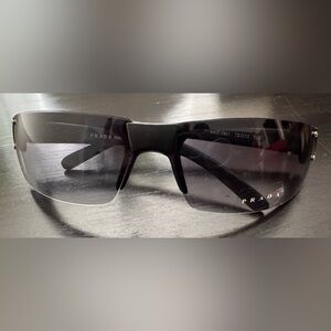 Vintage Prada Sport Black Gradient SPS03P Shield Sunglasses